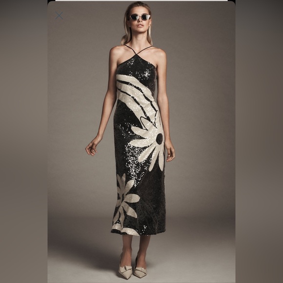 FARM Rio Dresses & Skirts - Farm Rio Sequin Floral Column Dress